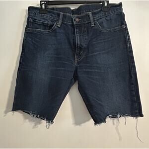 Levis 511 Women’s W33 Blue Jean Shorts Cut-Off Shorts Long Dark Wash